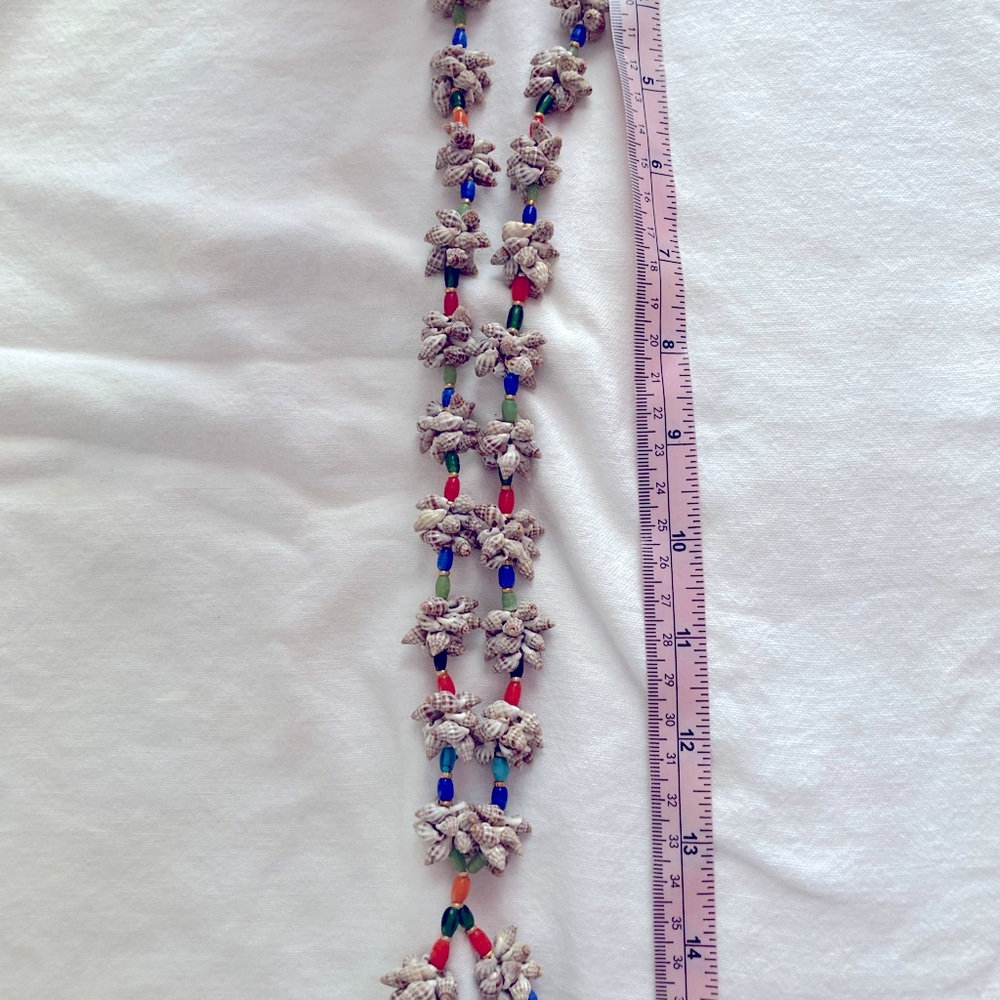 Mini spiral conch shells with beads necklace